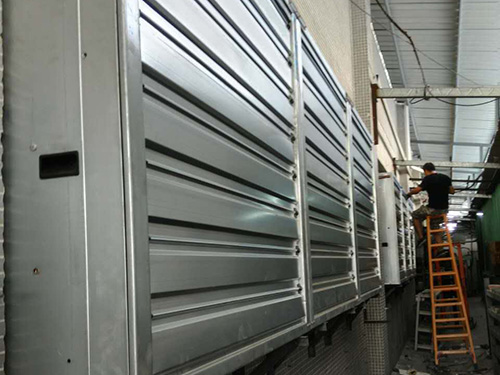 松原橡膠廠水簾風機安裝